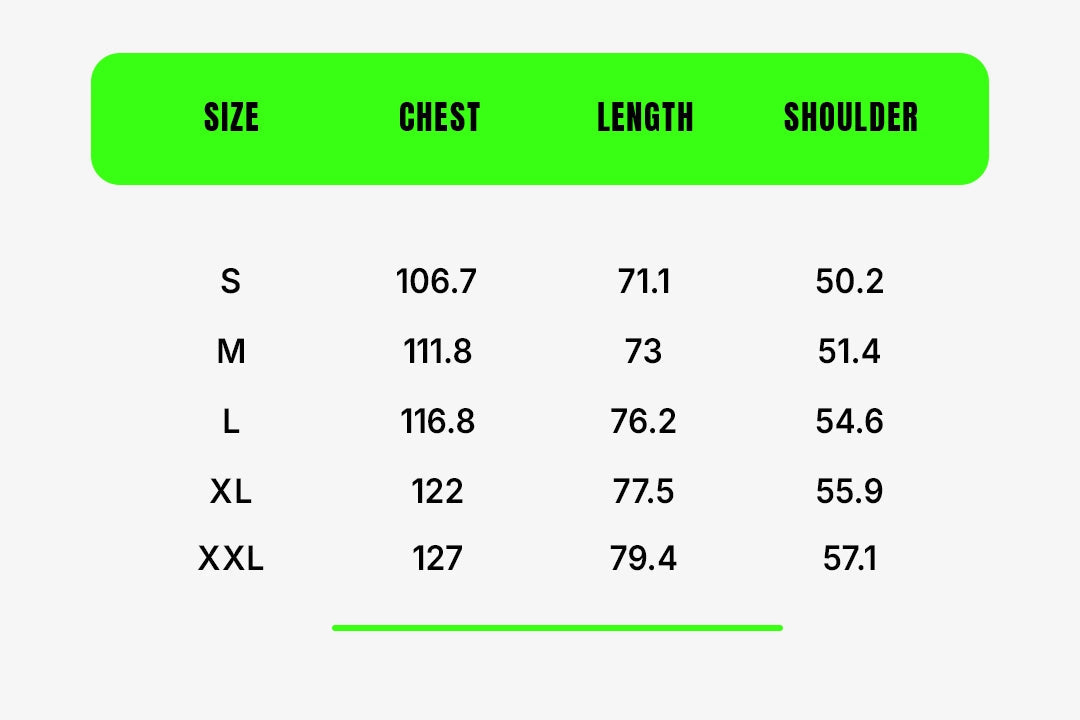 Size Chart - CM