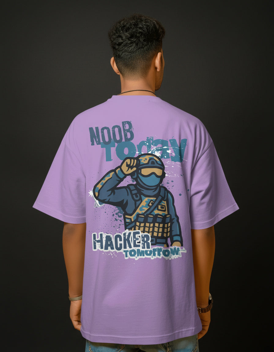 Noob Today, Hacker Tomorrow – Funny Gamer Oversized Tee